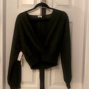 Cropped wrap blouse - Aritzia